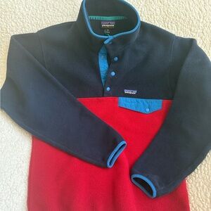 Patagonia Red and Blue Fleece Pullover